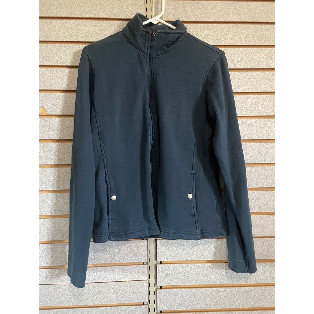 Columbia Womens Full Zip‎ Jacket Mock Neck Activewear Travel Black Blue Medium